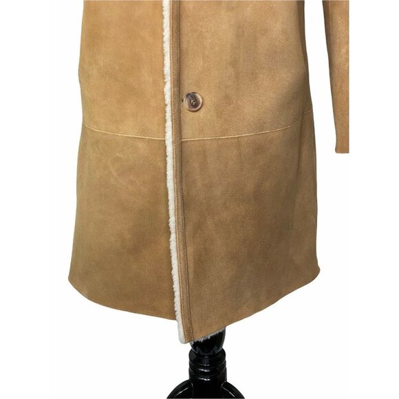 LINI‎ Womens Victoria Shearling Long Sleeve Reverse Collared Lamb Coat SZ S - Picture 5 of 10